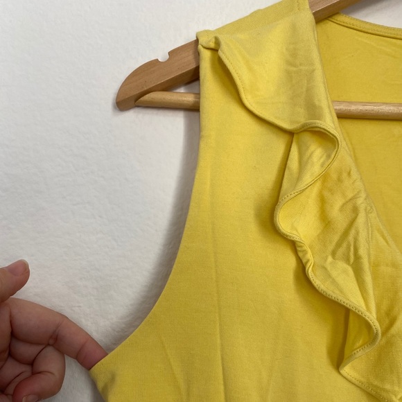 Talbots • Spring Yellow Ruffled Sleeveless Blouse - Picture 5 of 10